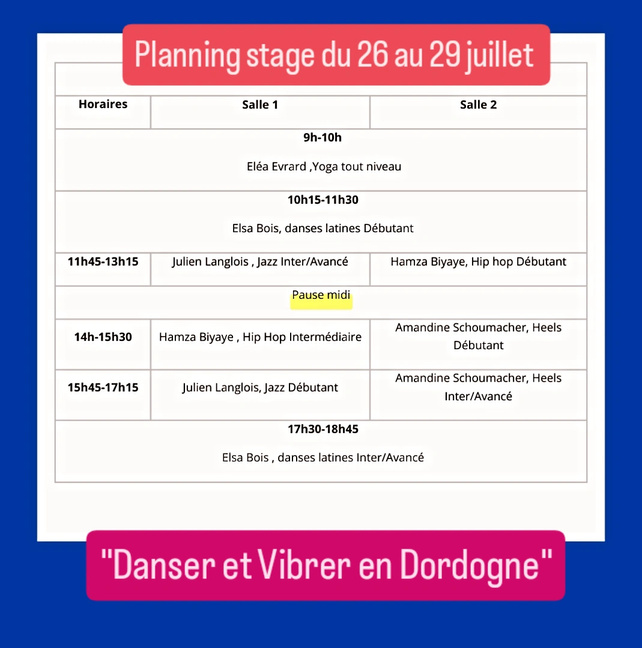 planning stage danse