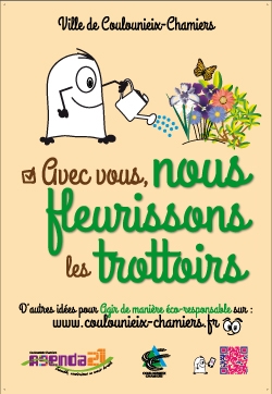 Affiche "Avec vous, nous fleurissons les trottoirs"