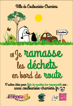 Affiche "Je ramasse les déchets en bord de route"