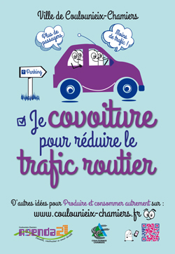 Affiche DD Je covoiture pour réduire le trafic routier