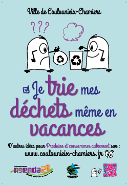 Affiche "Je trie mes déchets même en vacances"