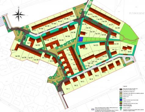 Plan des parcelles du lotissement Bellevue